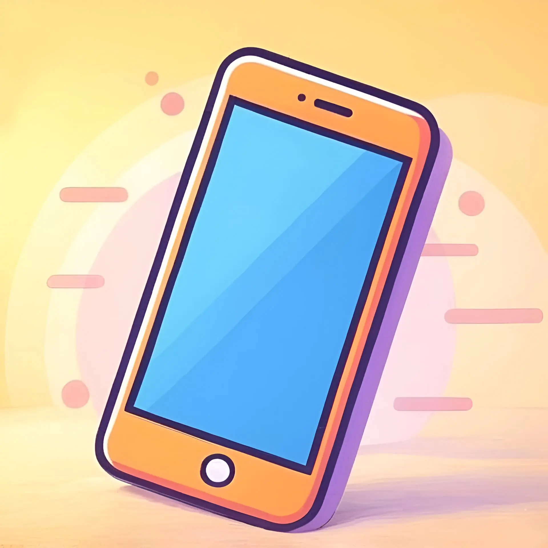 An illustration of a smartphone featuring a blue screen, representing hotel technology or guest services.
